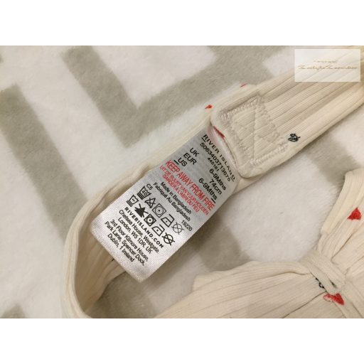 River Island 6-9 hó 68-74 cm bézs, eper mintás pamut lány hajpánt - újszerű,hibátlan
