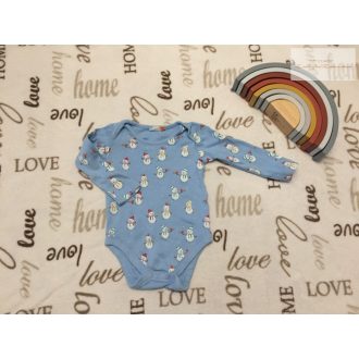   John Lewis 3-6 hó 62-68 cm kék hóember mintás pamut fiú body-újszerű,hibátlan