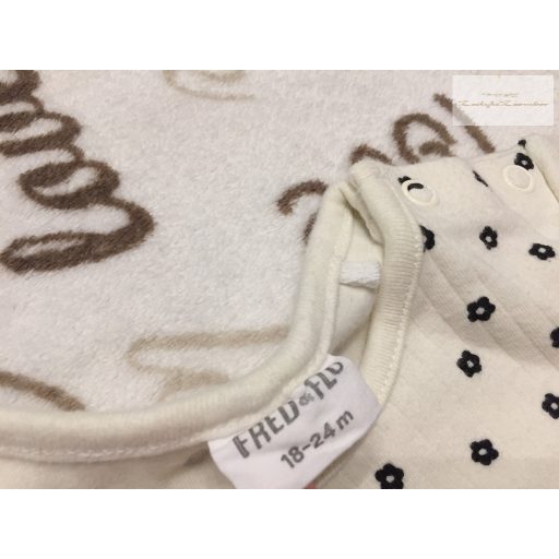 Fred§Flo 18 - 24 hó 92 cm  apró fekete virágmintás pamut lány body - újszerű,hibátlan