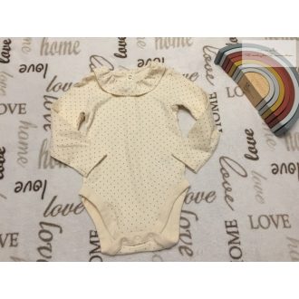   George 18  - 24 hó  86 - 92 cm  bézs, apró pöttyös pamut lány body-újszerű,hibátlan