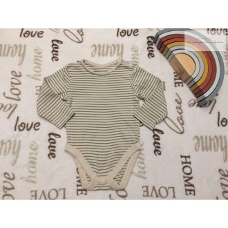   George 9 - 12 hó 74 - 80 cm zöld csíkos pamut fiú body -újszerű,hibátlan