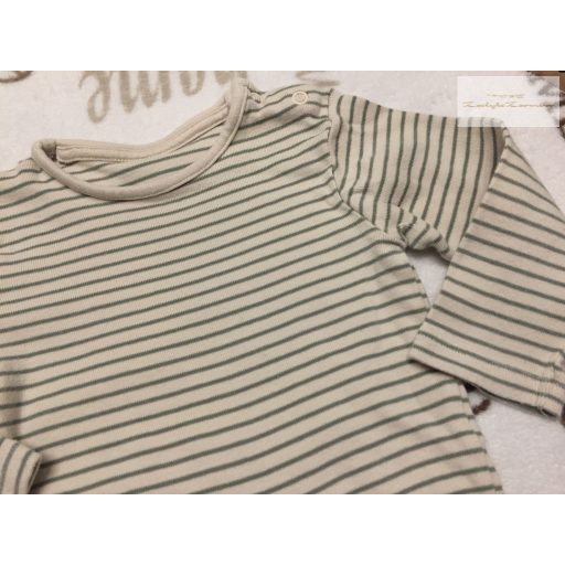 George 9 - 12 hó 74 - 80 cm zöld csíkos pamut fiú body -újszerű,hibátlan