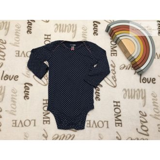   Carter's 6-9 hó 68-74 cm sötétkék fehér pöttyös pamut lány body- újszerű,hibátlan