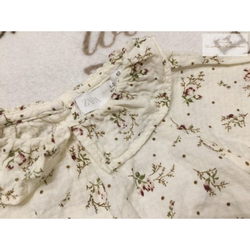 Zara 1-3 hó 62 cm virágmintás - galléros vékonyabb anyagú lány body - újszerű,hibátlan