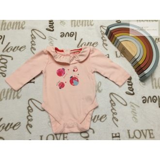   Mothercare 1-3 hó 6,5 kg kgalléros, katica mintás pamut lány body - újszerű,hibátlan