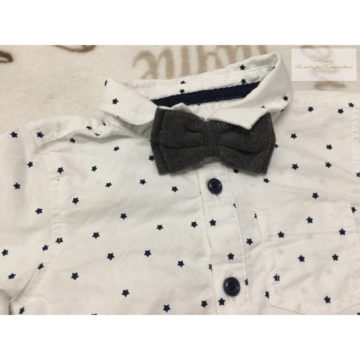 Matalan 9 -12 hó 74 -80 cm csillag mintás fiú ing-body csokornyakkendővel - újszerű,hibátlan