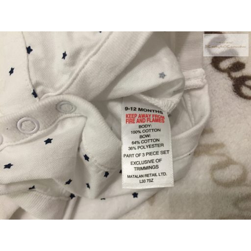 Matalan 9 -12 hó 74 -80 cm csillag mintás fiú ing-body csokornyakkendővel - újszerű,hibátlan