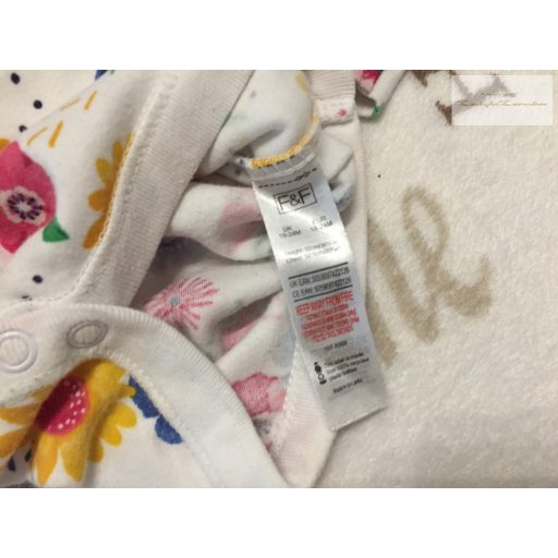 F§F 18 - 24 hó 92 cm színes virágmintás pamut lány body -újszerű,