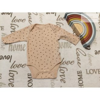 Next 3-6 hó  68 cm  világosbarna, apró virágmintás pamut  lány body - újszerű, hibátlan   Next 3-6 hó  68 cm  világosbarna, apró virágmintás pamut  lány body - újszerű, hibátlan