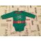 F§F up to 3 month  62 cm 6 zöld  - piros fiú pamut body elején fehér Elfie selfie felirattal