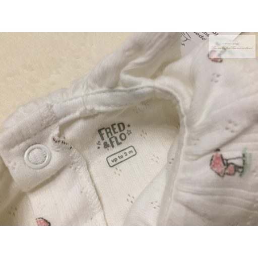 Fred§Flo up to 3 month 62 cm fodros-gomba mintás pamut lány body - új, címkés