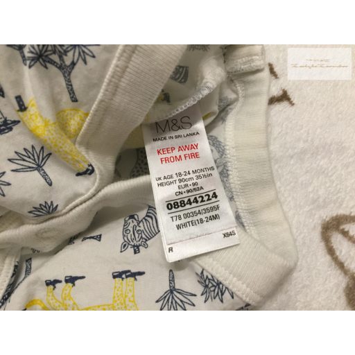 M§S 18 - 24 hó 86 - 92 cm safari állat mintás vékony fiú ing - body- újszerű,hibátlan