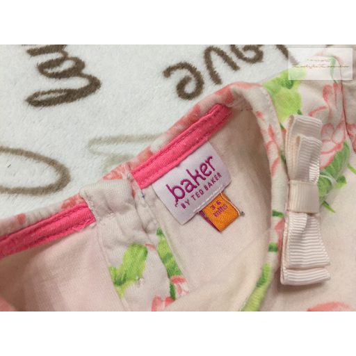 Ted Baker 3-6 hó 68 cm madár és virágmintás pamut lány body- újszerű,hibátlan