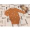 Maybe Baby 6-9 hó 74 cm barna fehér pöttyös átlapolós pamut lány body- újszerű,hibátlan
