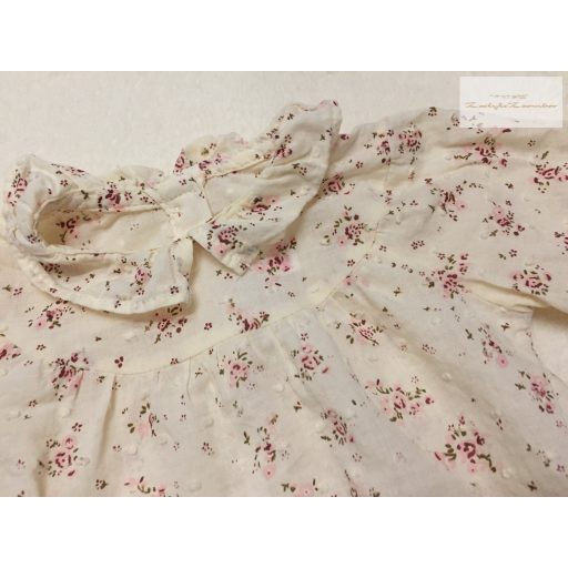 Zara 0-1 hó 56 cm bézs, apró virágmintás vékony anyagú lány body-újszerű,hibátlan