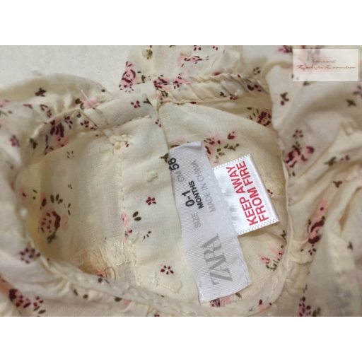 Zara 0-1 hó 56 cm bézs, apró virágmintás vékony anyagú lány body-újszerű,hibátlan