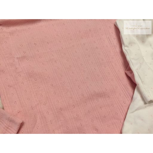 Dunnes 12-18 hó 80-86  cm fehér -rózsaszín anyagában mintás puha pamut lány body  szett 2 db -  új, szettet bontottam