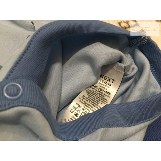 Next 18 - 24 hó 86-92 cm kék felhőés csillag mintás  pamut fiú body szett 2 db-új, szettet bontottam