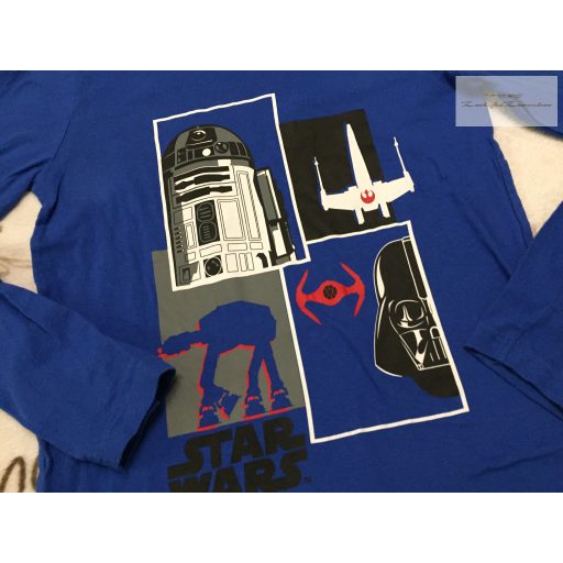 Star Wars 9-10 év 134-140 cm kék, Darth Wader mintás pamut fiú felső - újszerű,hibátlan