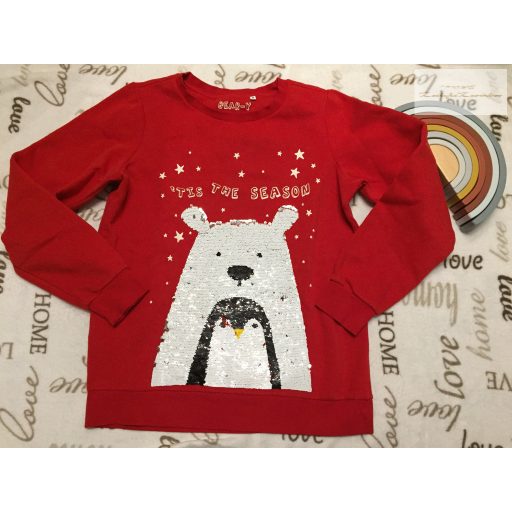 Next M EUR 40-42 piros, simizős jegesmedve mintás puha pamut lány/ női felső - újszerű,hibátlan