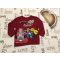 Paw Patrol 18-24 hó 86-92 cm bordó, Chase-Robble-Marshall mintás pamut fiú felső-újszerű,hibátlan-Mancs őrjárat