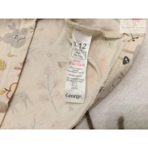 George 9 - 12 hó 74 - 80 cm bézs, süni- nyuszi -gomba mintás pamut lány felső- újszerű,