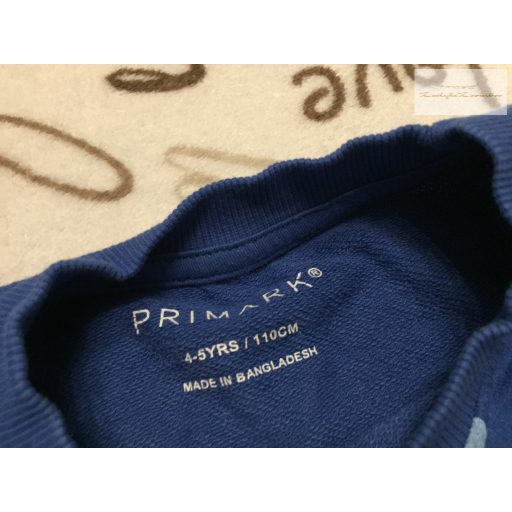 Primark 4-5 év 104-110 cm kék,  dinó mintás hurkolt pamut fiú felső/ pulóver -  újszerű,hibátlan
