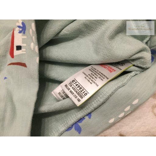 M§S 12-18 hó 83 cm  pálmafa-házikó mintás puha  pamut fiú felső- újszerű, hibátlan
