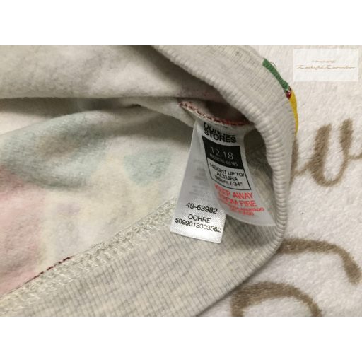 Dunnes 12-18 hó 86 cm színes jármű mintás, kapucnis, pamut fiú felső/ pulóver-   új, szettet bontottam