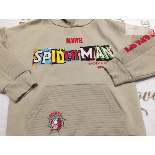 Marvel at Primark 3-4 év 98-104 cm  barna,  Spidermen mintás pamut fiú felső/ pulóver-újszerű,Pókember