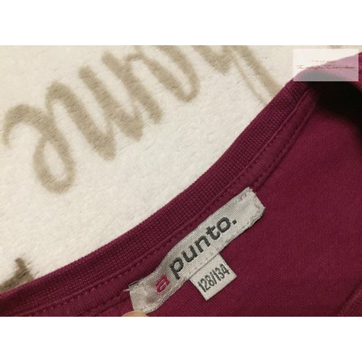 A punto 8 év 128 cm bordó, simizős tigris mintás pamut lány felső - újszerű,hibátlan