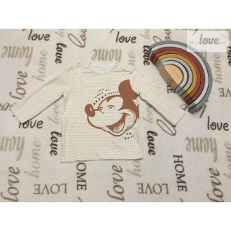   Disney at George 6-9 hó  68 - 74 cm Mickey mintás vékony pamut fiú felső - újszerű, hibátlan