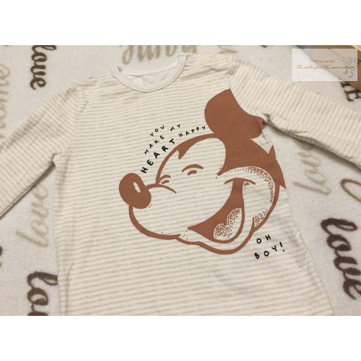 Disney at George 6-9 hó  68 - 74 cm Mickey mintás vékony pamut fiú felső - újszerű, hibátlan