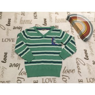   Infinity Kids 18-24 hó 92 cm - színes csíkos, dinó mintás vékony kötött fiú felső - újszerű,hibátlan