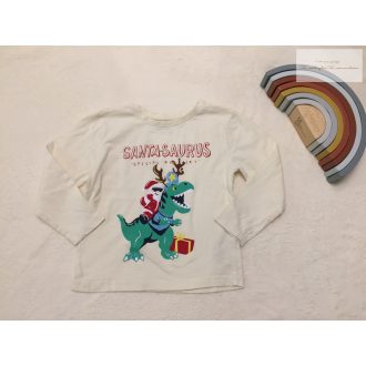   Primark 3-4 év 104 cm karácsonyi dinó-Mikulás mintás pamut fiú felső- újszerű,hibátlan