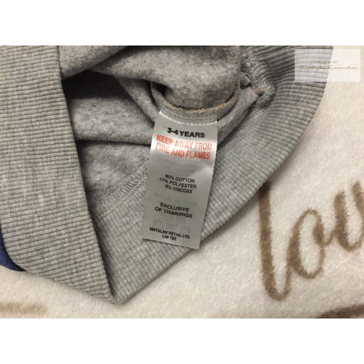 Matalan 3-4  év 98 -104 cm szürke, színes dinó mintás pamut fiú felső/ pulóver újszerű,hibátlan