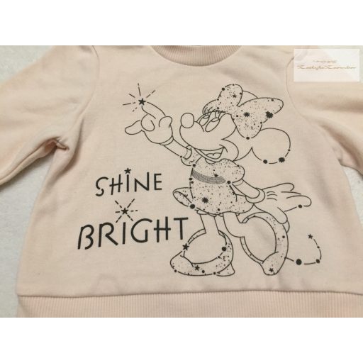Disney at Primark 3-6 hó 62-68 cm bézs, Minnie mintás vékony pamut lány felső/ pulóver -újszerű,hibátlan