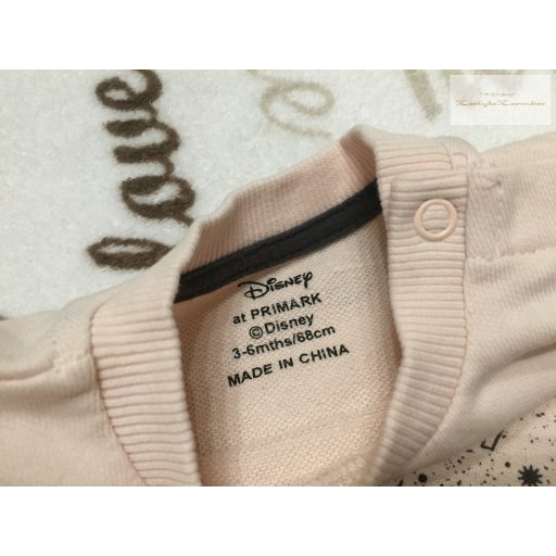Disney at Primark 3-6 hó 62-68 cm bézs, Minnie mintás vékony pamut lány felső/ pulóver -újszerű,hibátlan