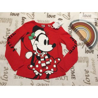   Next 7 év 122 cm piros, Mickey mintás pamut fiú felső- új, címkés -karácsonyi