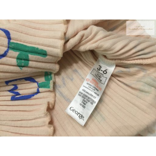 George 3-6 hó 62-68 cm  színes tulipán mintás bordázott pamut  lány felső-  -újszerű,hibátlan