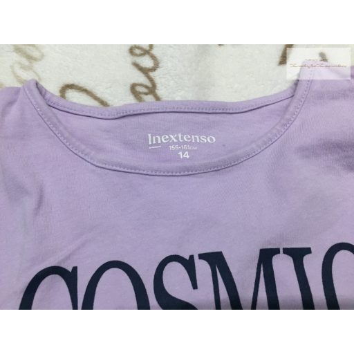 In Extenso 14 év 155-160 cm  lila, flitteres csillag mintás pamut lány felső - újszerű,hibátlan