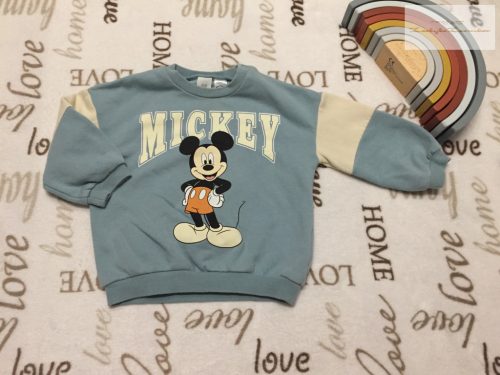 H§M 9-12 hó 80 cm Mickey mintás puha pamut fiú felső/ pulóver- újszerű,hibátlan