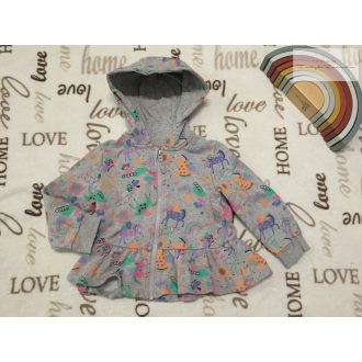   Mothercare 18-24 hó 86-92 cm  szürke, unikornis - szivárvány mintás pamut lány felső/ pulóver-újszerű,hibátlan