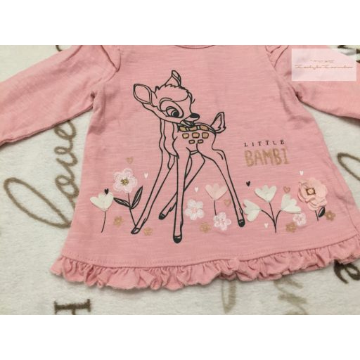 Disney at George újszülöttre való 50-56 cm fodros, Bambi mintás  pamut lány felső - újszerű,hibátlan
