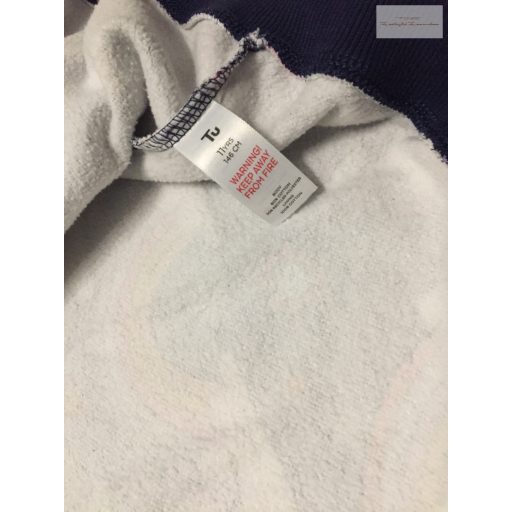 TU 11 év 146 cm kék, színes unikornis-szivárvány mintás pamut lány felső/ pulóver - újszerű,hibátlan