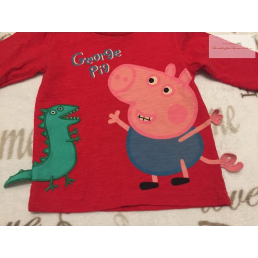 Next 6 -9 hó 9,5 kg  Peppa és dinó mintás vékony pamut fiú felső - újszerű,hibátlan