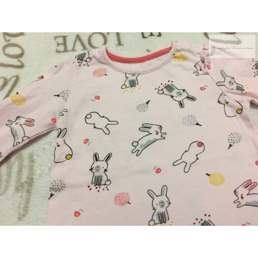 Lullaby 3-6 hó 68 cm nyuszi mintás vékony pamut lány felső - újszerű