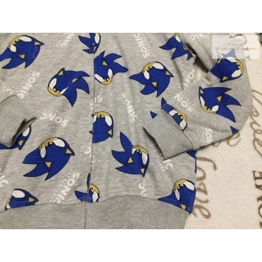 Sonic 6-7 év 116-122 cm Sonic mintás pamut fiú cipzáros felső - újszerű,hibátlan