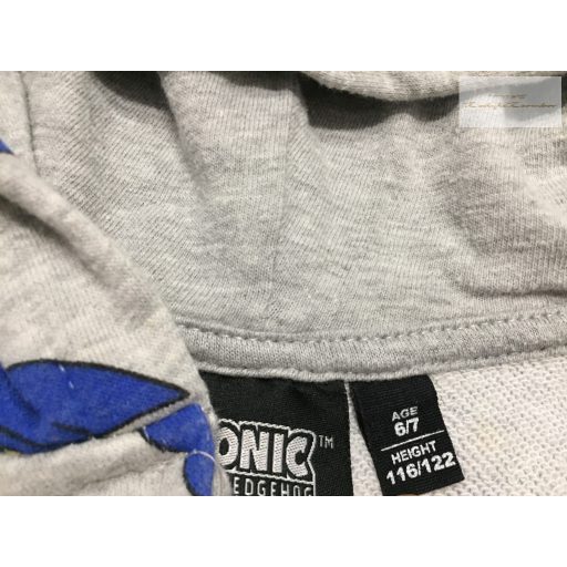 Sonic 6-7 év 116-122 cm Sonic mintás pamut fiú cipzáros felső - újszerű,hibátlan
