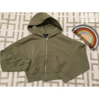   New Look 915 12-13 év 152-158 cm khaki rövid lány pamut felső/ pulóver- új, csak lecímkézve